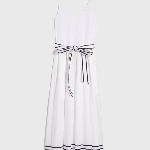 Vineyard Vines Nautical White Poplin Rib Midi Dress, Sz Sm - Picture 5 of 5
